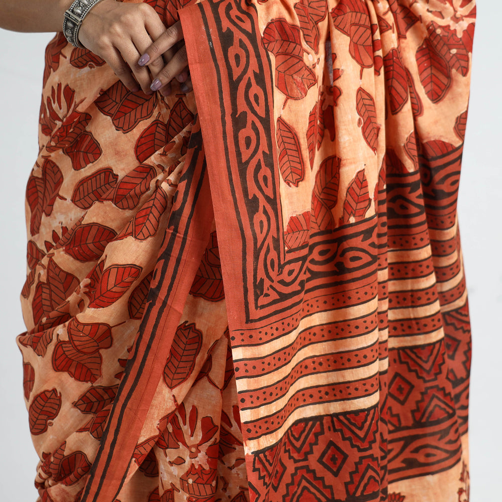 ajrakh cotton saree