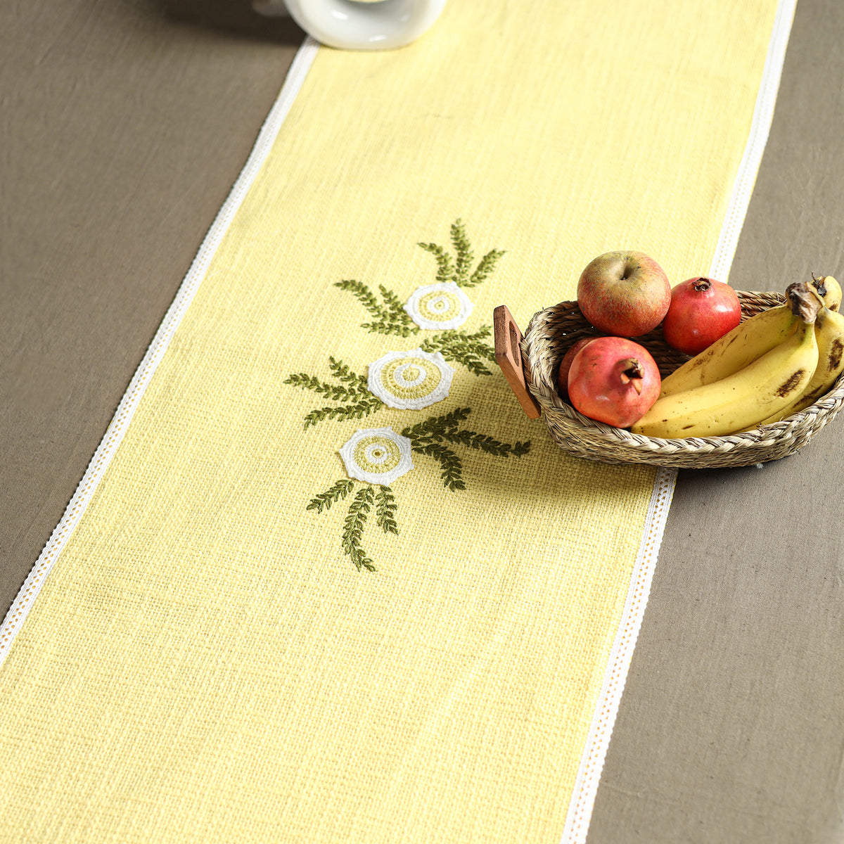 Yellow - Tribal Hand Embroidered Table Runner by Kamli 03