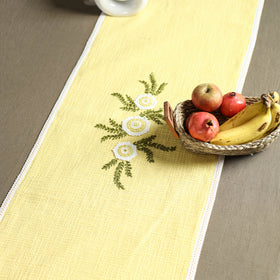 Yellow - Tribal Hand Embroidered Table Runner by Kamli 03