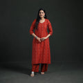 Spun Dupion Viscose Silk Thread Buti Straight Kurta with Palazzo Set for women 05