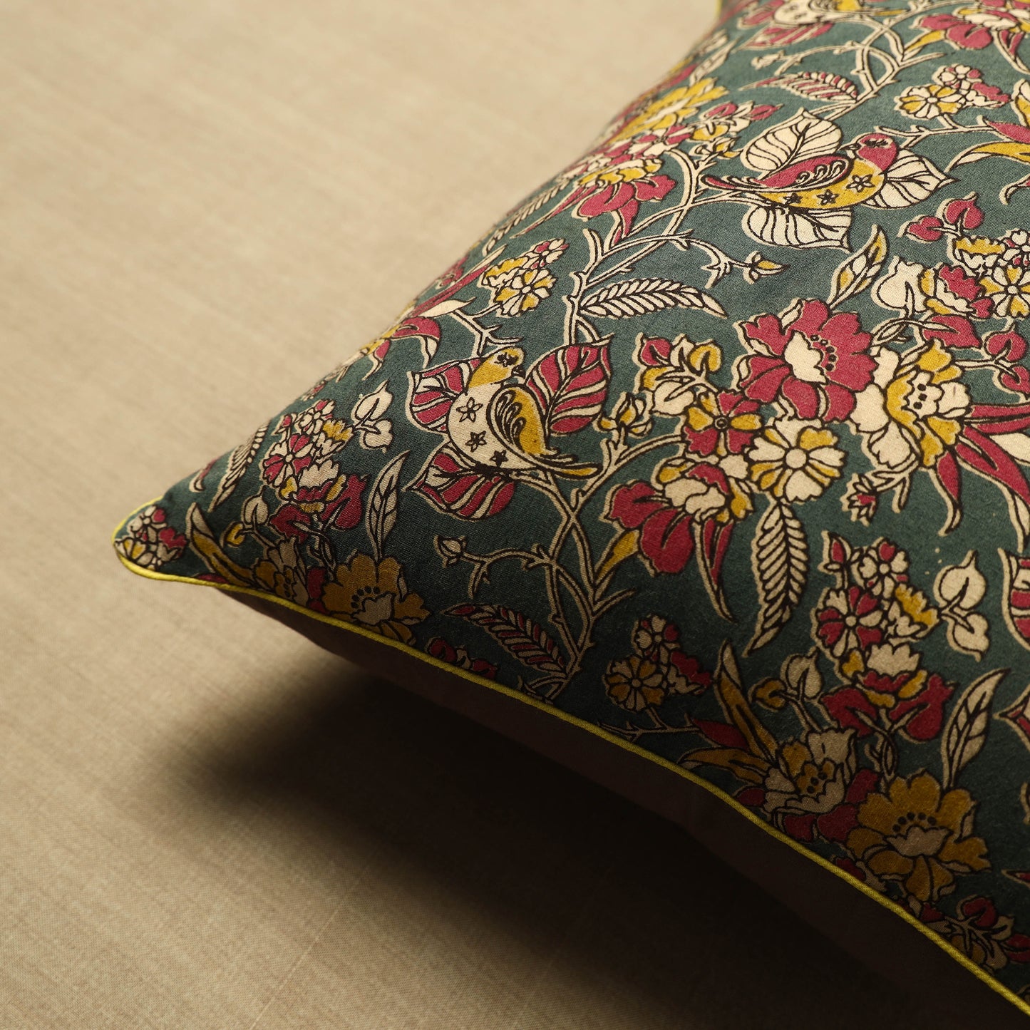 Green - Kalamkari Printed Cushion Cover 31