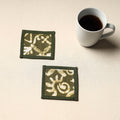 Green Handmade Cotton Coasters (Set of 2)