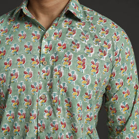 Buy Sanganeri Block Printed Cotton Men Shirt 09 l iTokri.com