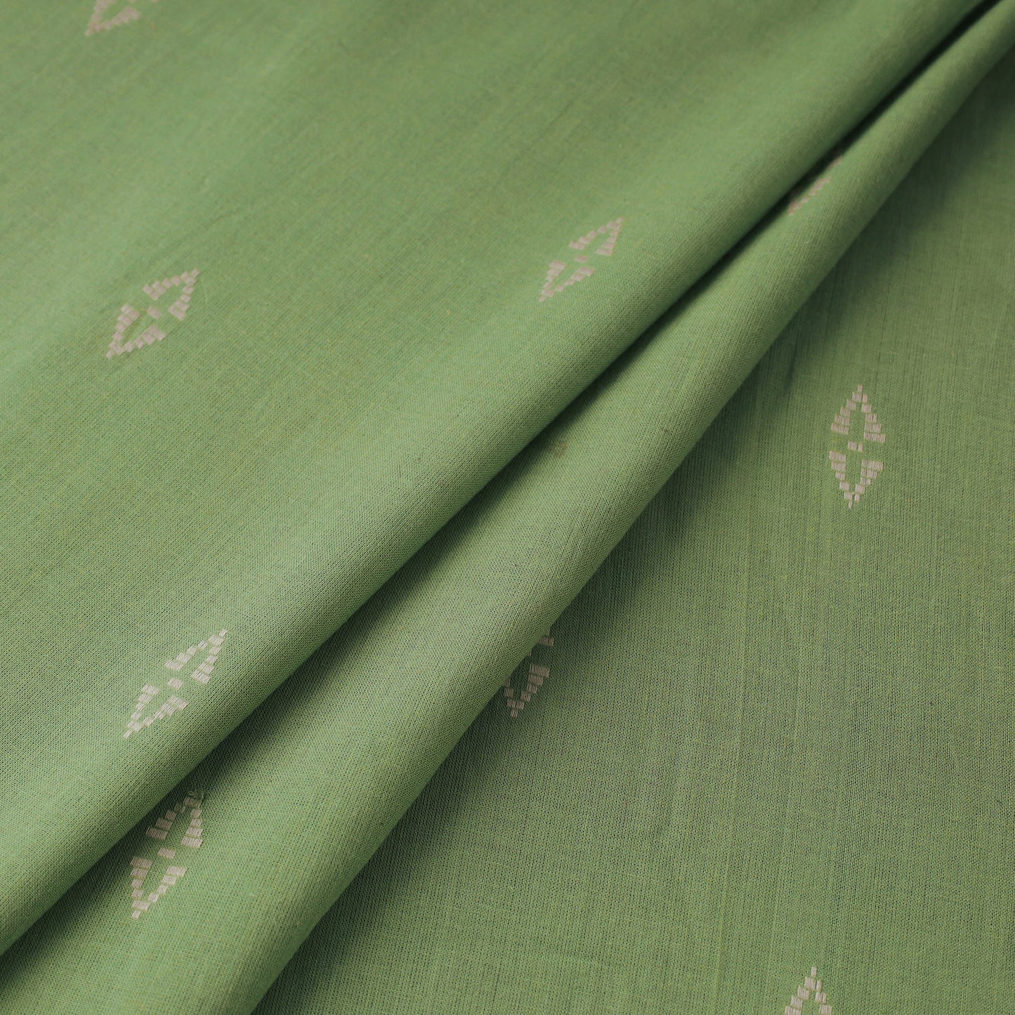 Green Prewashed Cotton Jacquard Fabric