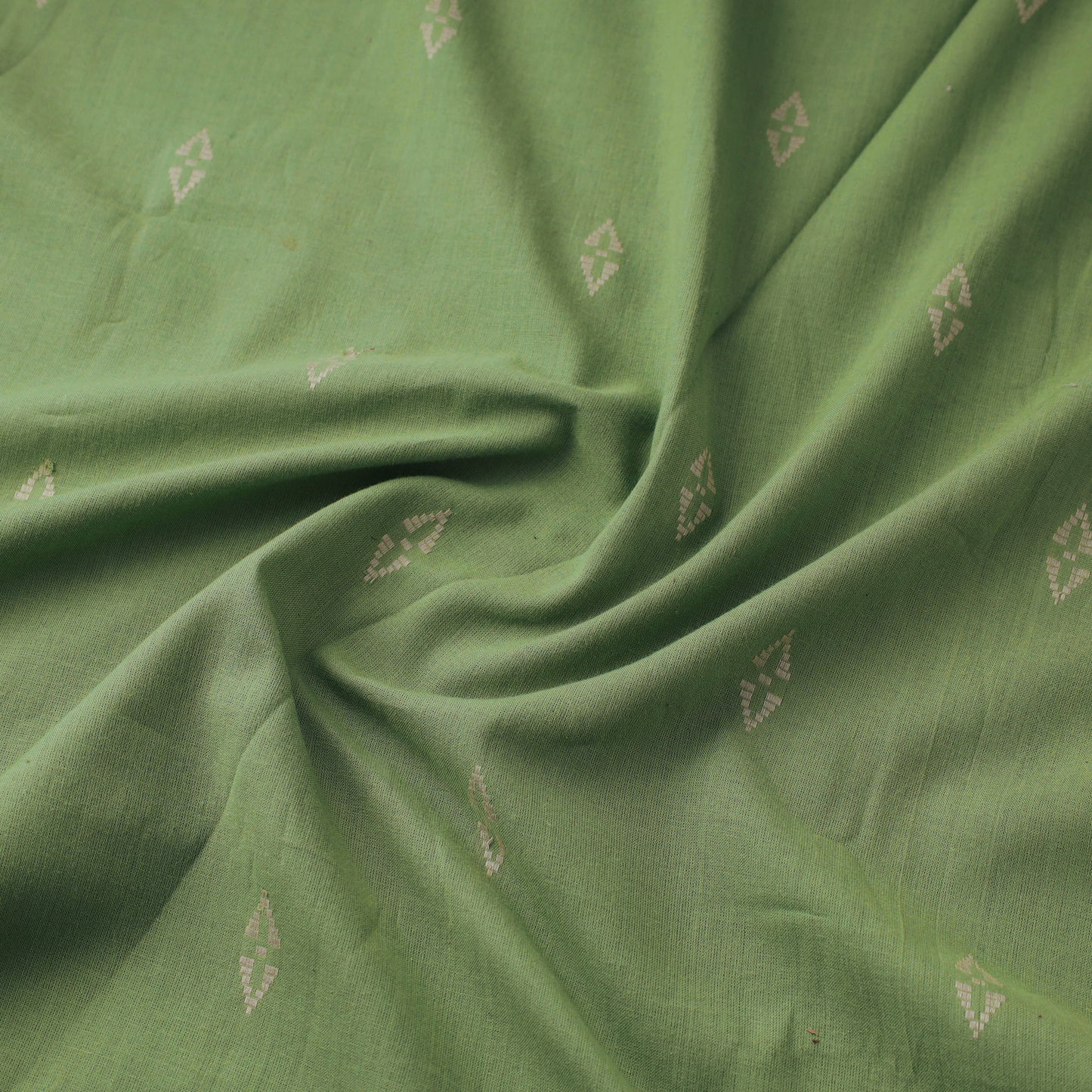 Green Prewashed Cotton Jacquard Fabric
