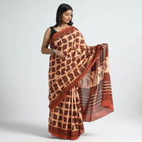 ajrakh cotton saree