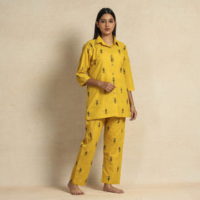Buy Jacquard Cotton Top & Pyjama Night Suit Set Online at iTokri.com