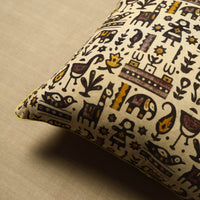 Off White - Kalamkari Printed Cushion Cover 32