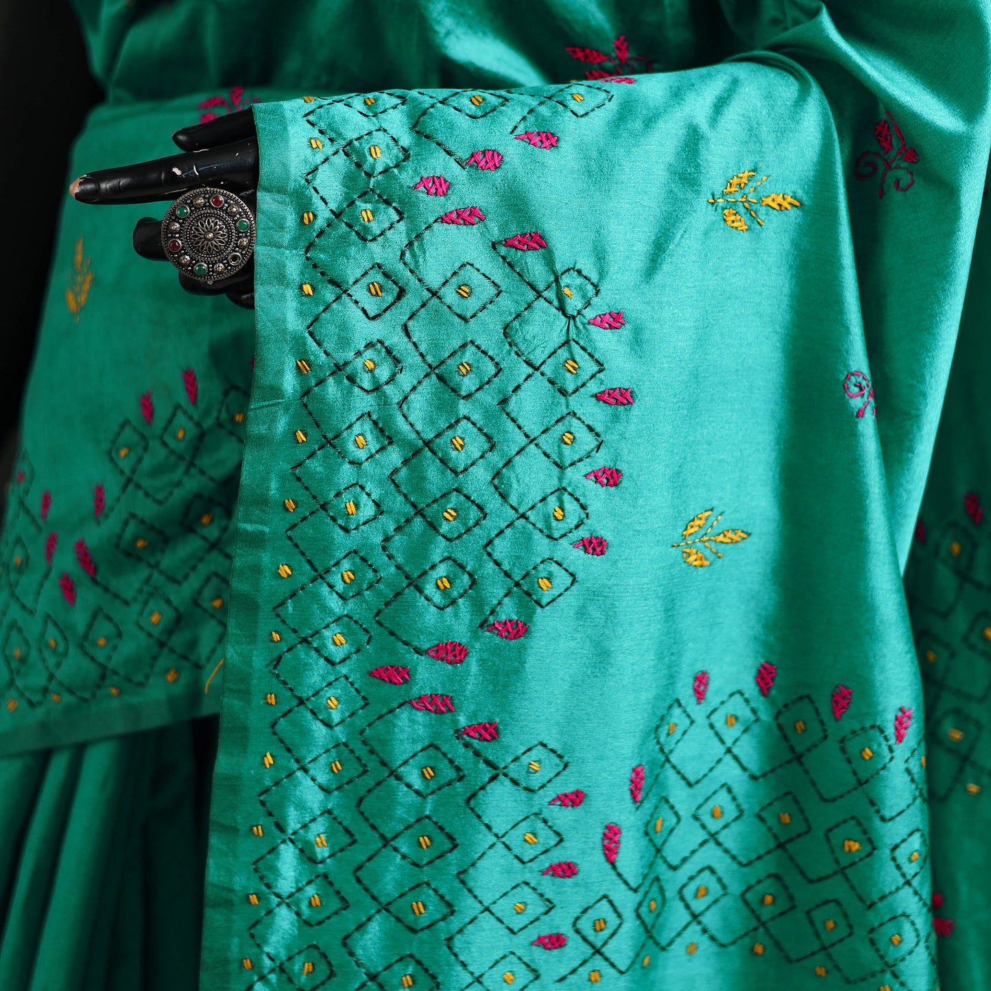 Hand Embroidered Silk Saree 28