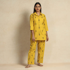 Buy Jacquard Cotton Top & Pyjama Night Suit Set Online at iTokri.com