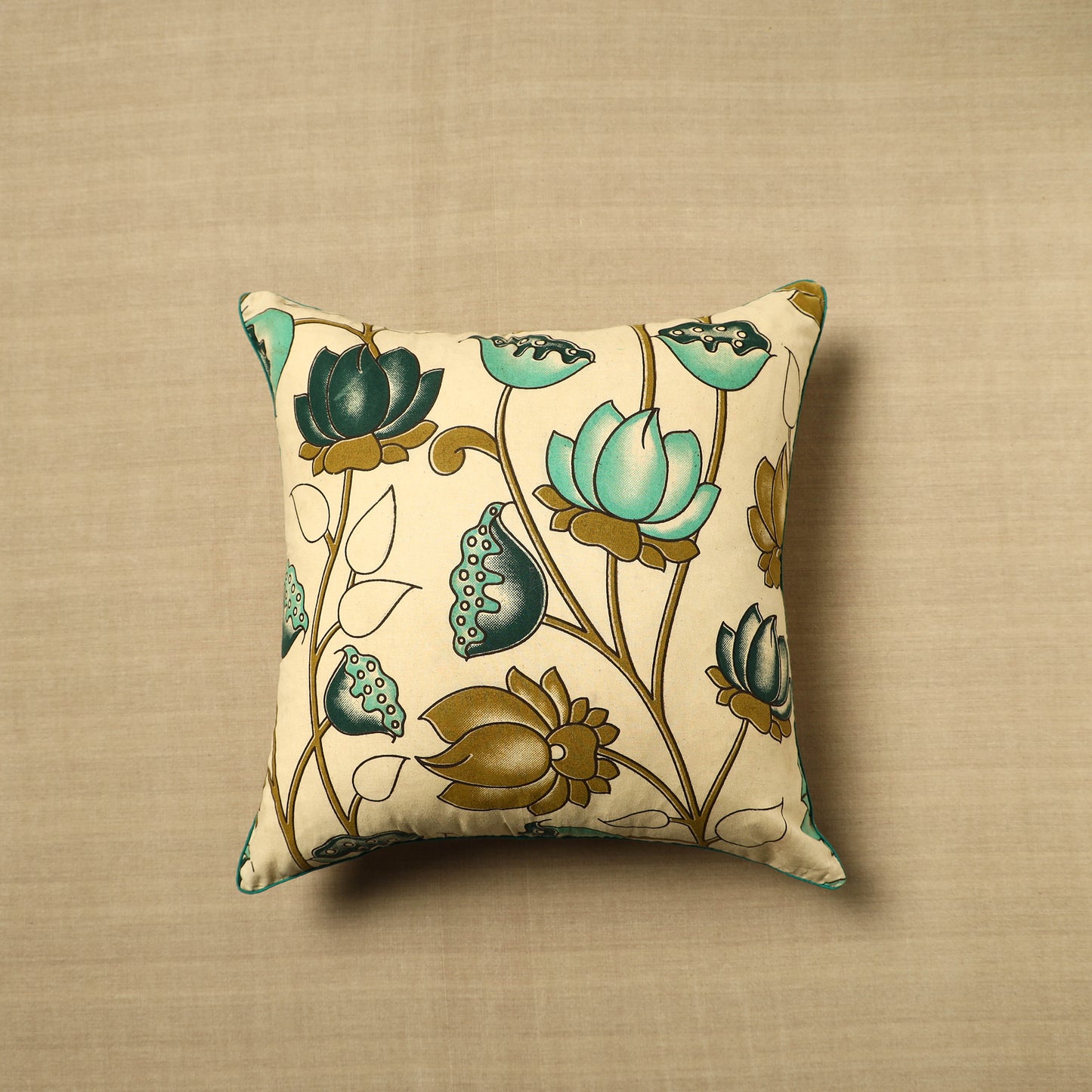 Off White - Kalamkari Printed Cushion Cover 33