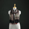 Modal Silk Ajrakh Hand Block Print Natural Dyed Stole 25