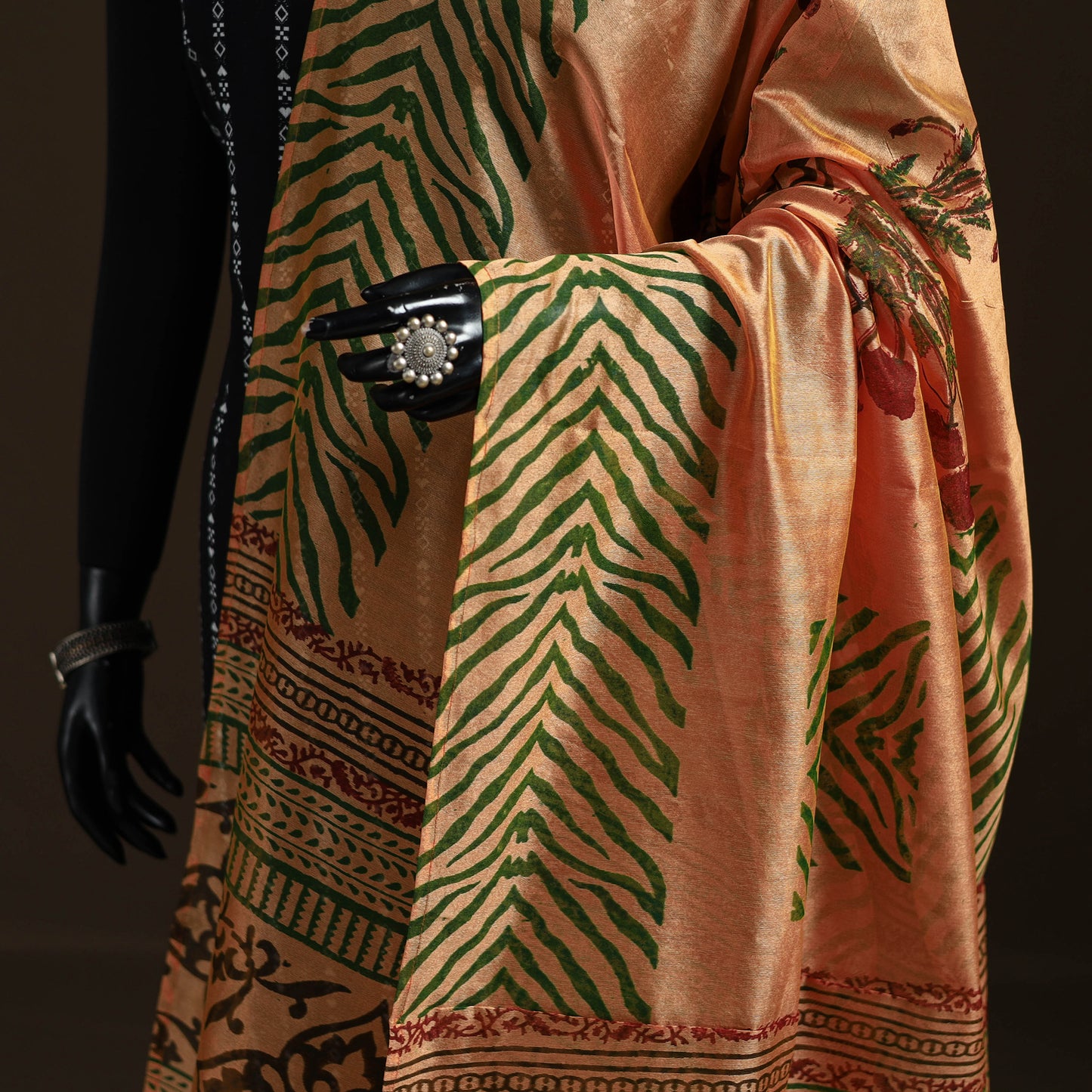 Sanganeri Hand Block Print Chanderi Silk Dupatta 58