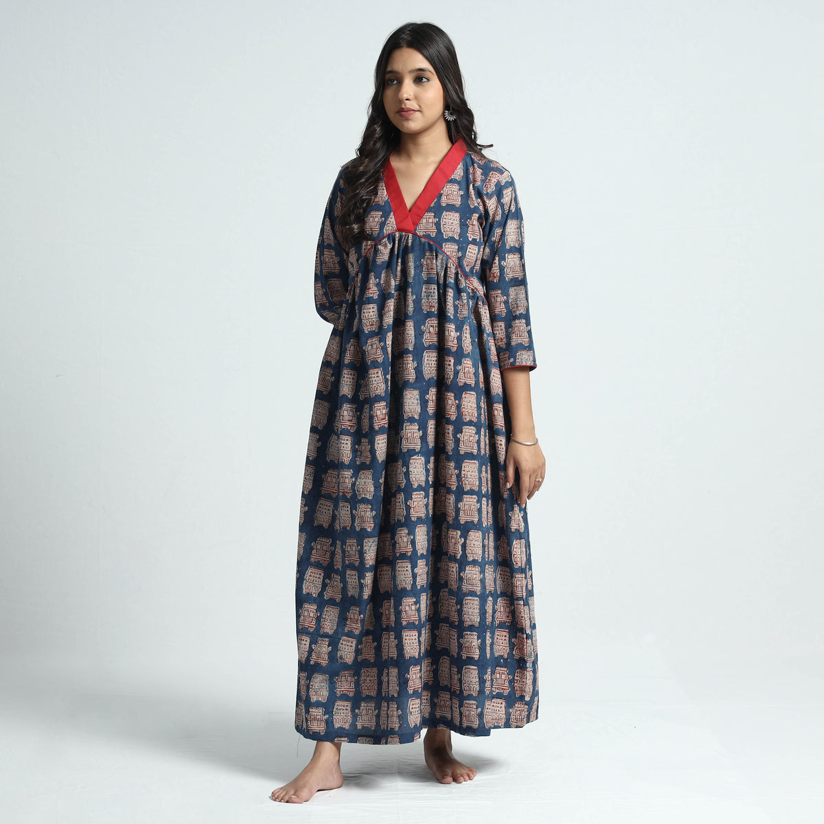 block printed cotton dress