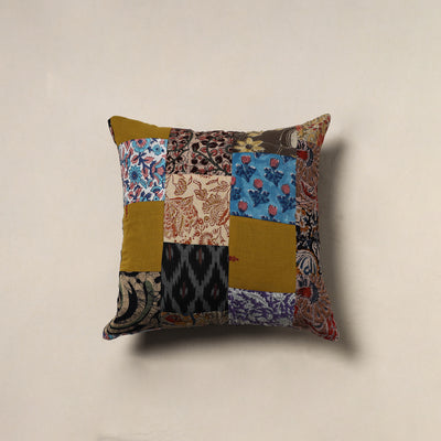 Handcrafted Patchwork Cushion Cover (16 x 16 in) 10