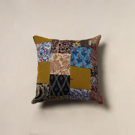 Handcrafted Patchwork Cushion Cover (16 x 16 in) 10