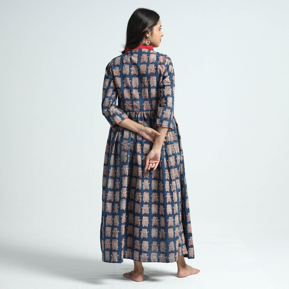 block printed cotton dress