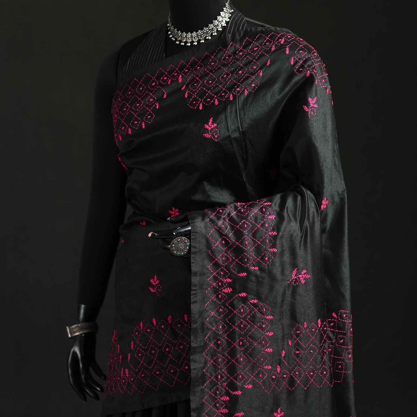 Hand Embroidered Silk Saree 29
