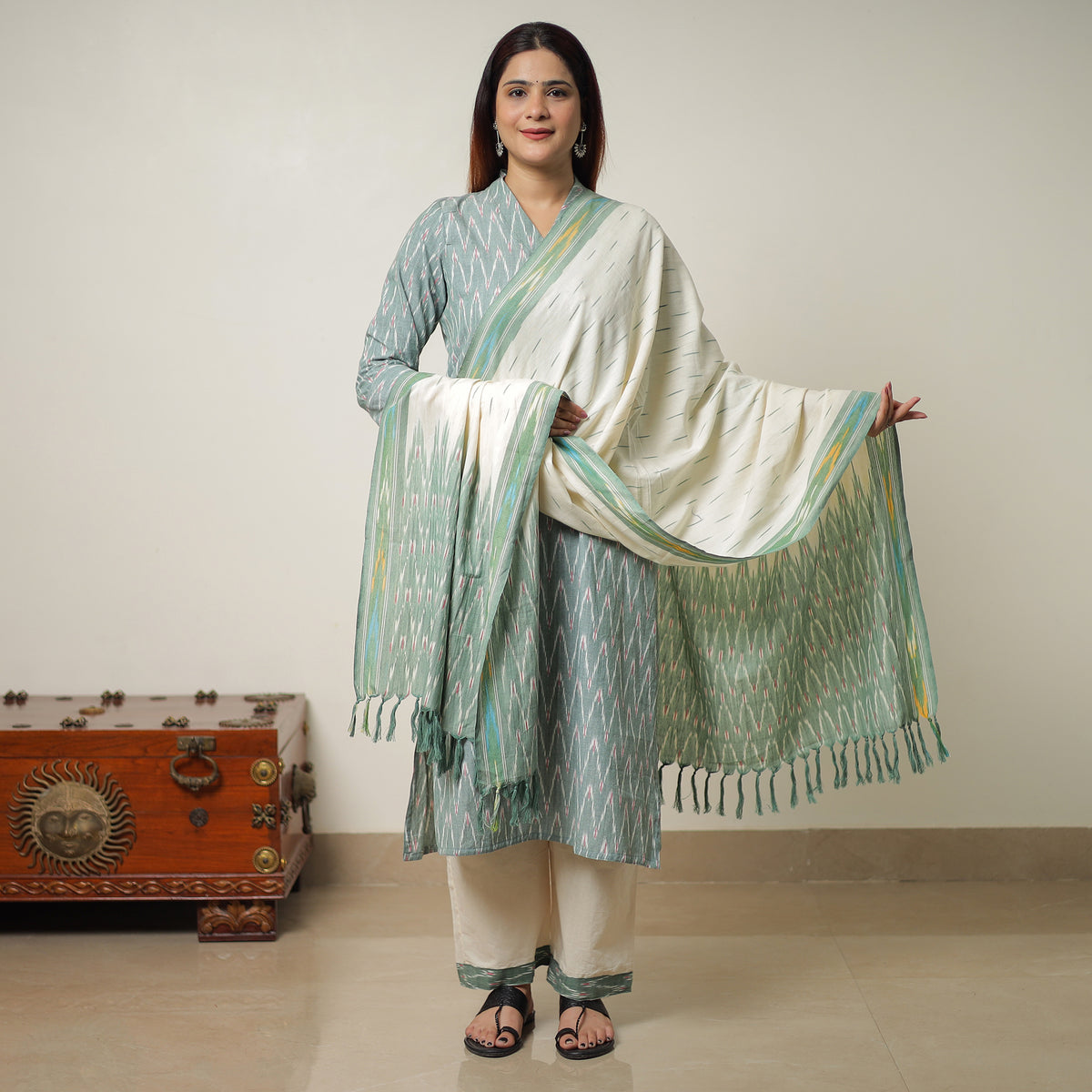 Pochampally Ikat Kurta Set 