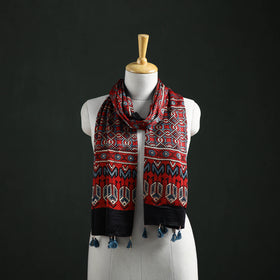 Modal Silk Ajrakh Hand Block Print Natural Dyed Stole 28