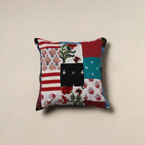Handcrafted Patchwork Cushion Cover (16 x 16 in) 11