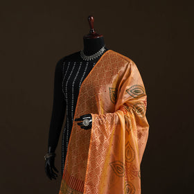 Sanganeri Hand Block Print Chanderi Silk Dupatta 59