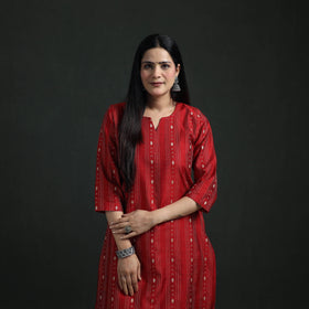 Spun Dupion Viscose Silk Thread Buti Straight Kurta with Salwar Set for women 07