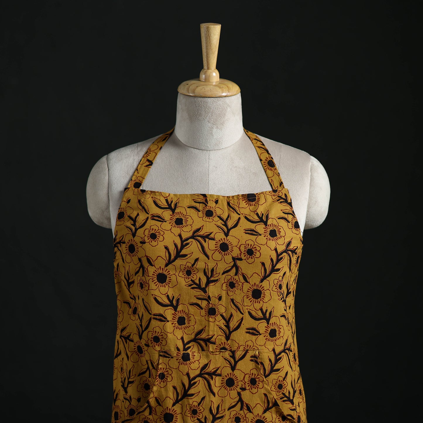 Bagh Hand Block Print Cotton Apron with Pocket 02
