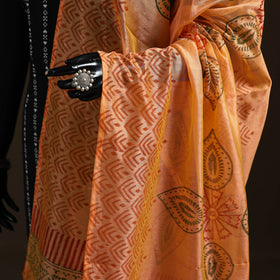 Sanganeri Hand Block Print Chanderi Silk Dupatta 59