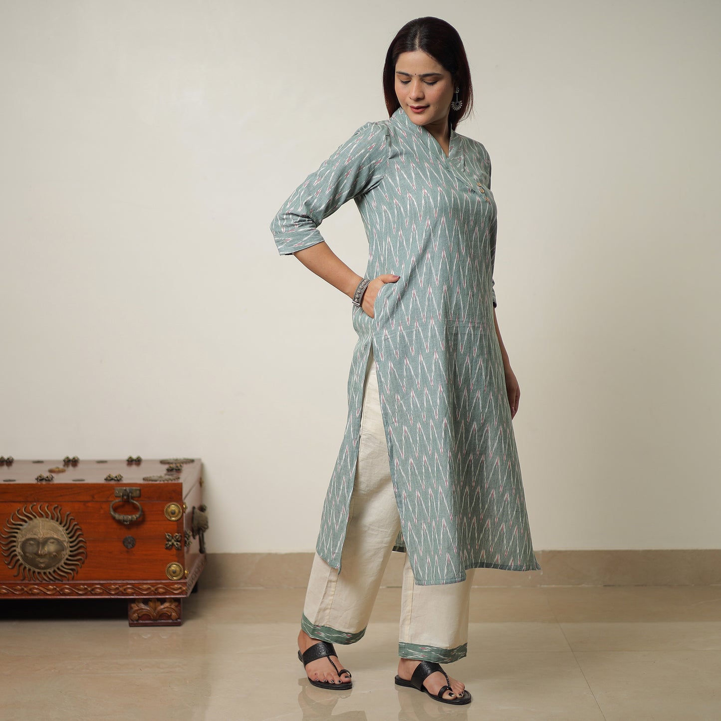 Pochampally Ikat Kurta Set 