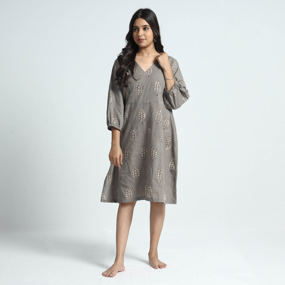 block printed cotton dress