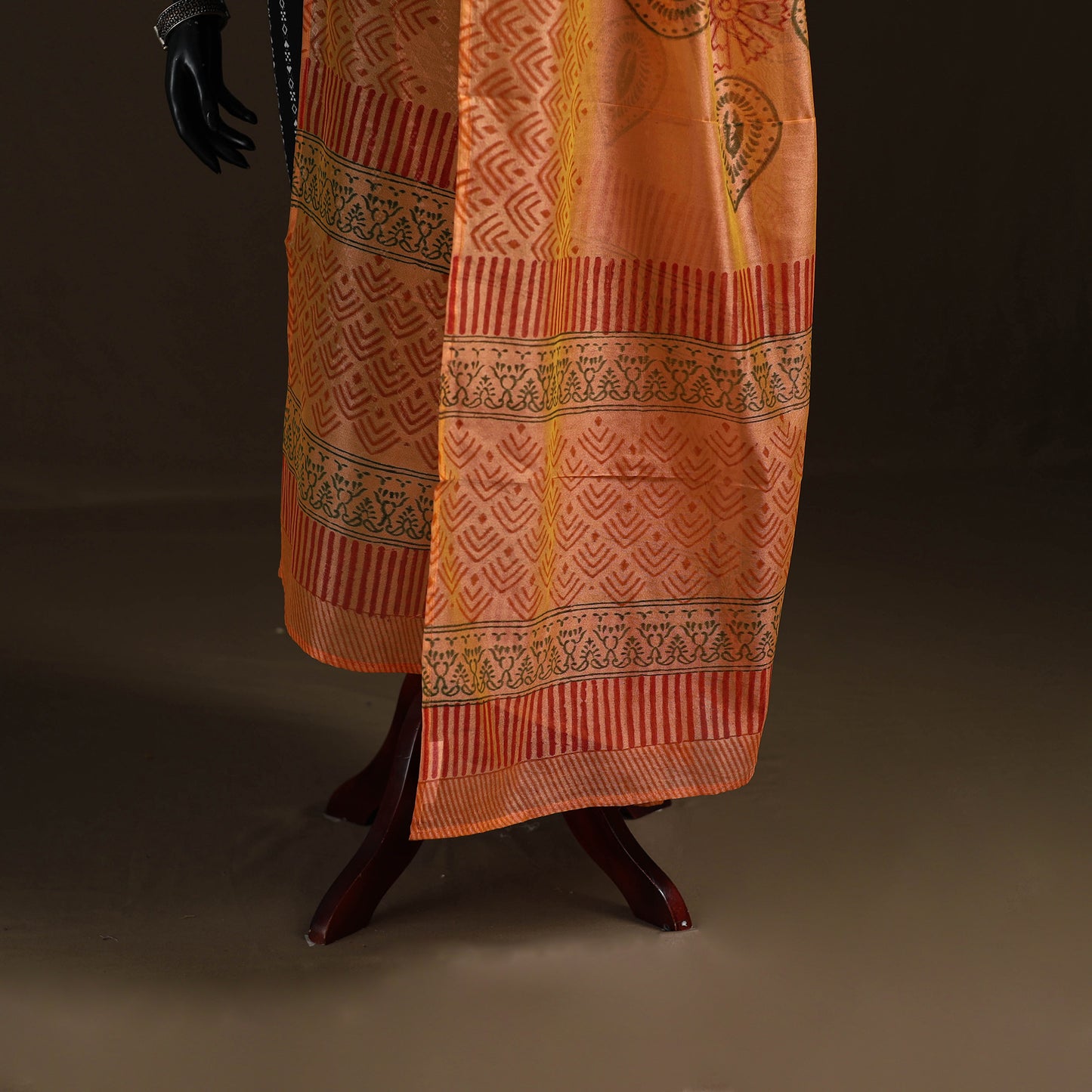 Sanganeri Hand Block Print Chanderi Silk Dupatta 59