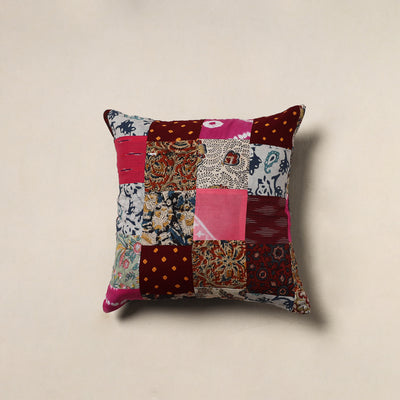 Handcrafted Patchwork Cushion Cover (16 x 16 in) 12