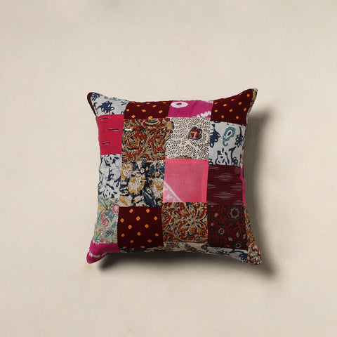 Handcrafted Patchwork Cushion Cover (16 x 16 in) 12