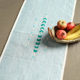 Grey - Tribal Hand Embroidered Table Runner by Kamli 06