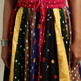 Multicolor - Bandhani Tie-Dye Patchwork Cotton Short Skirt 51