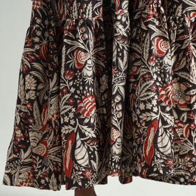 Black - Kalamkari Printed Tiered Cotton Dress