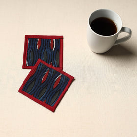 Black Handmade Cotton Coasters (Set of 2)