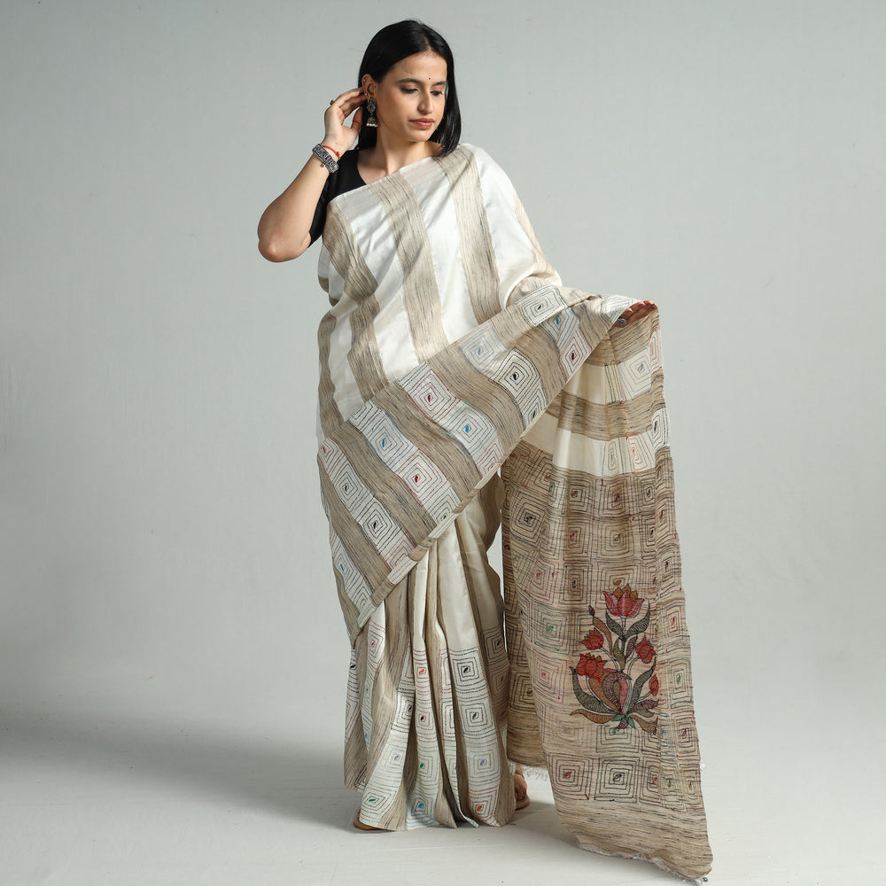 Kantha Embroidery Saree 