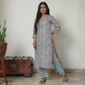 Buy Sanganeri Block Printed Cotton Kurta with Palazzo Set 04 Online l iTokri.com