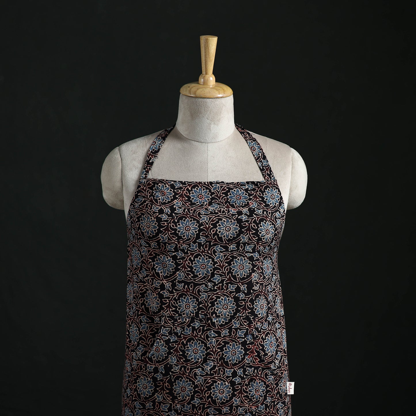 Ajrakh Hand Block Print Cotton Apron with Pocket 01