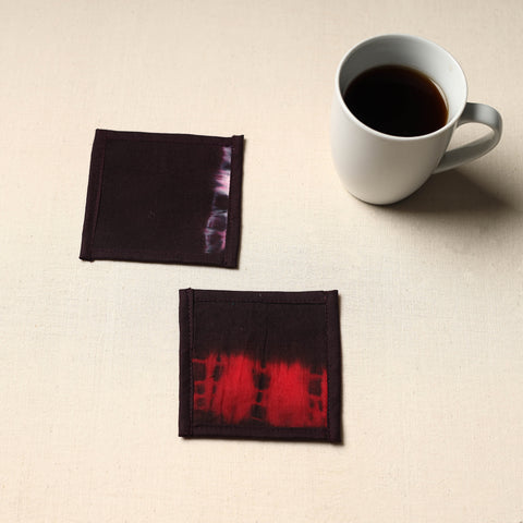 Black Handmade Cotton Coasters (Set of 2)