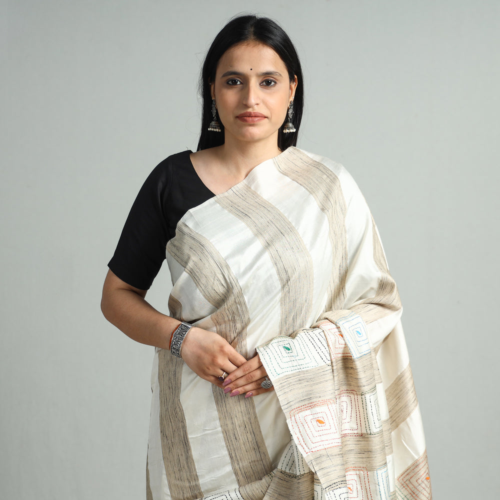 Kantha Embroidery Saree 