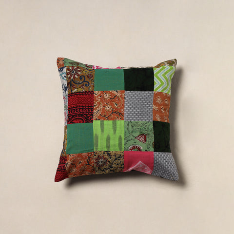 Handcrafted Patchwork Cushion Cover (16 x 16 in) 13