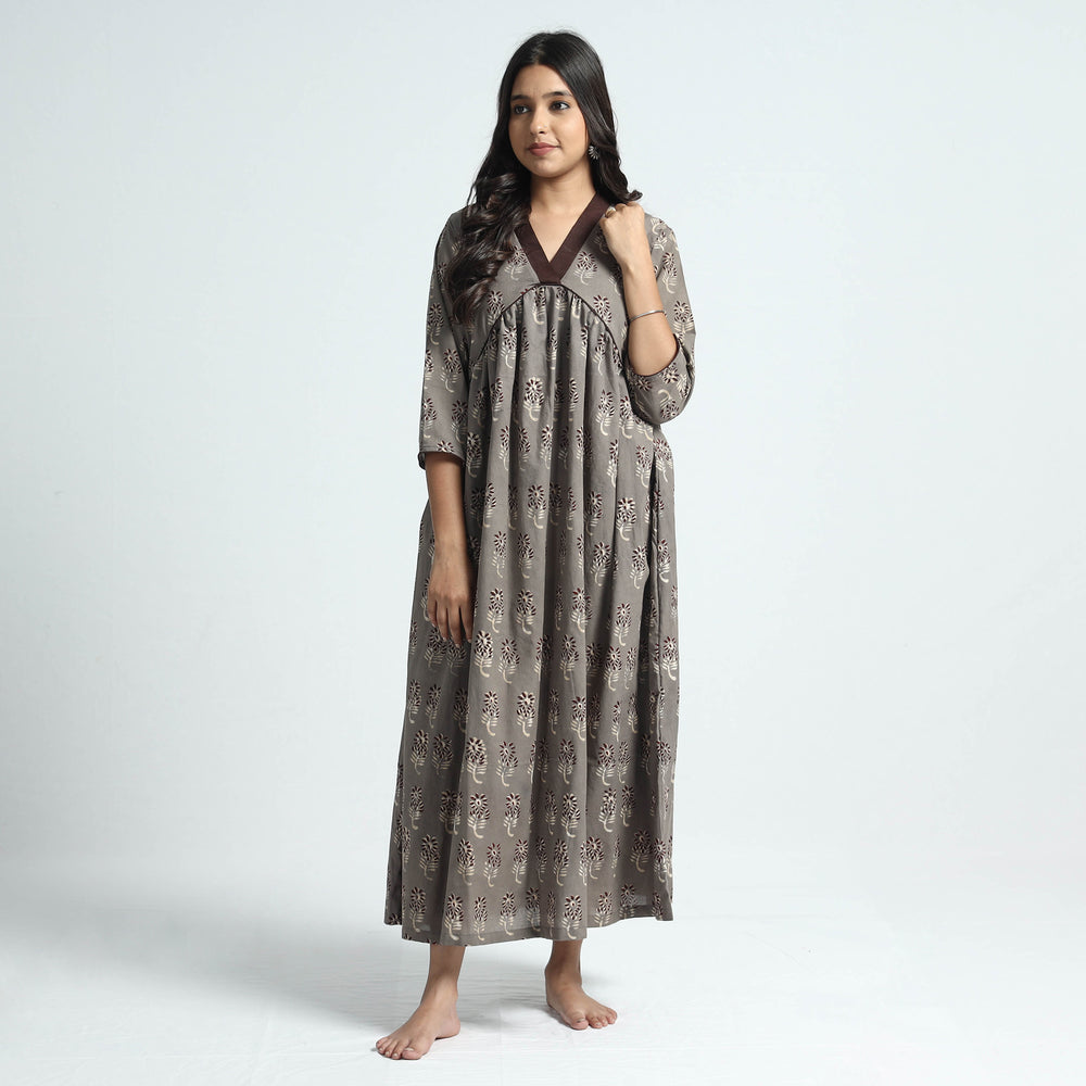 block printed cotton dress