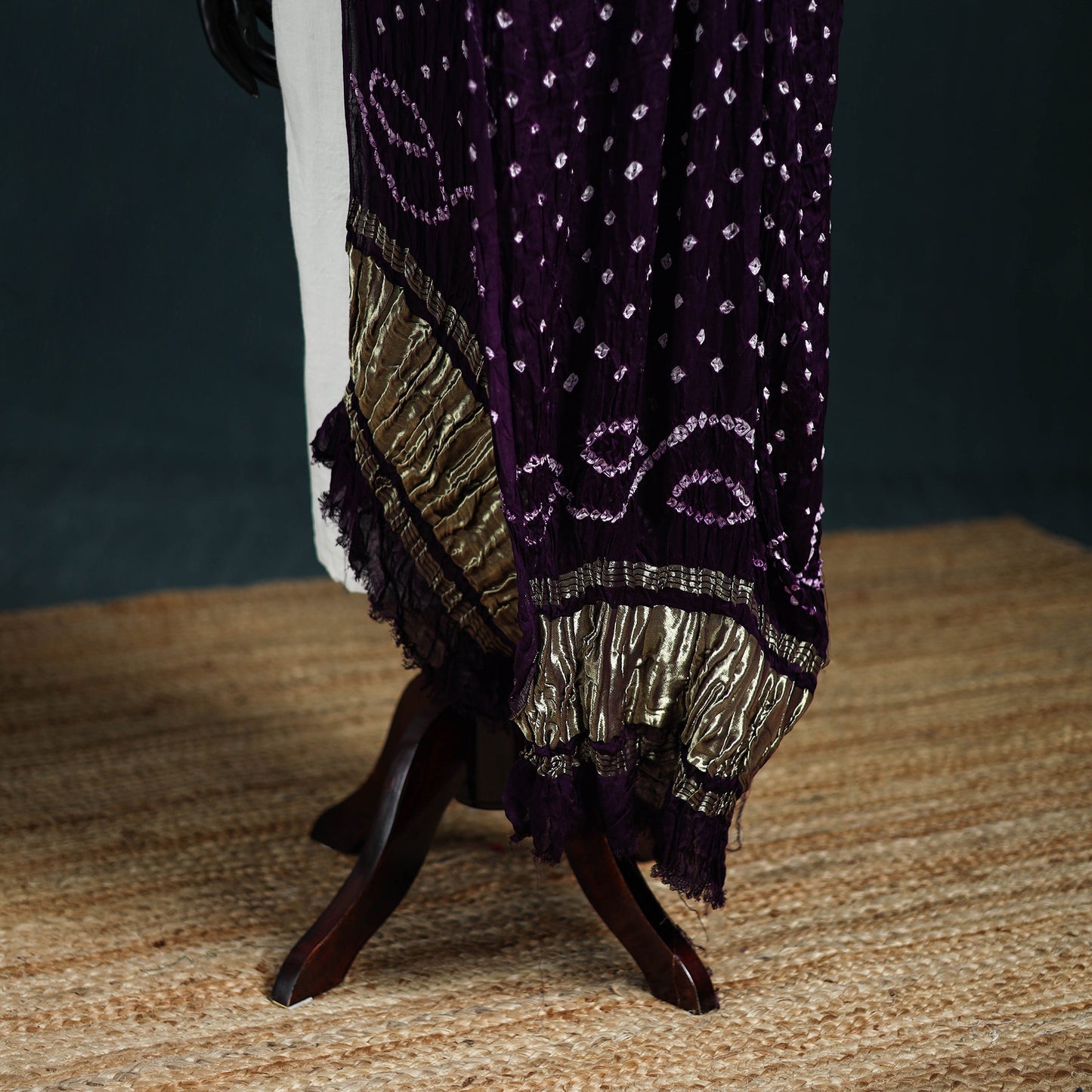 Kutch Lagdi Patta Border Modal Silk Bandhani Dupatta 01
