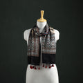 Modal Silk Ajrakh Hand Block Print Natural Dyed Stole 38