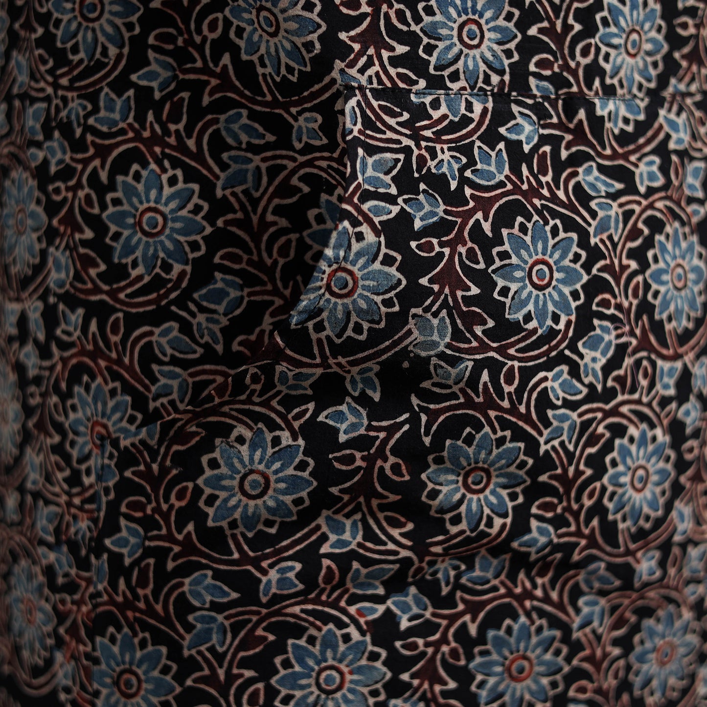 Ajrakh Hand Block Print Cotton Apron with Pocket 01