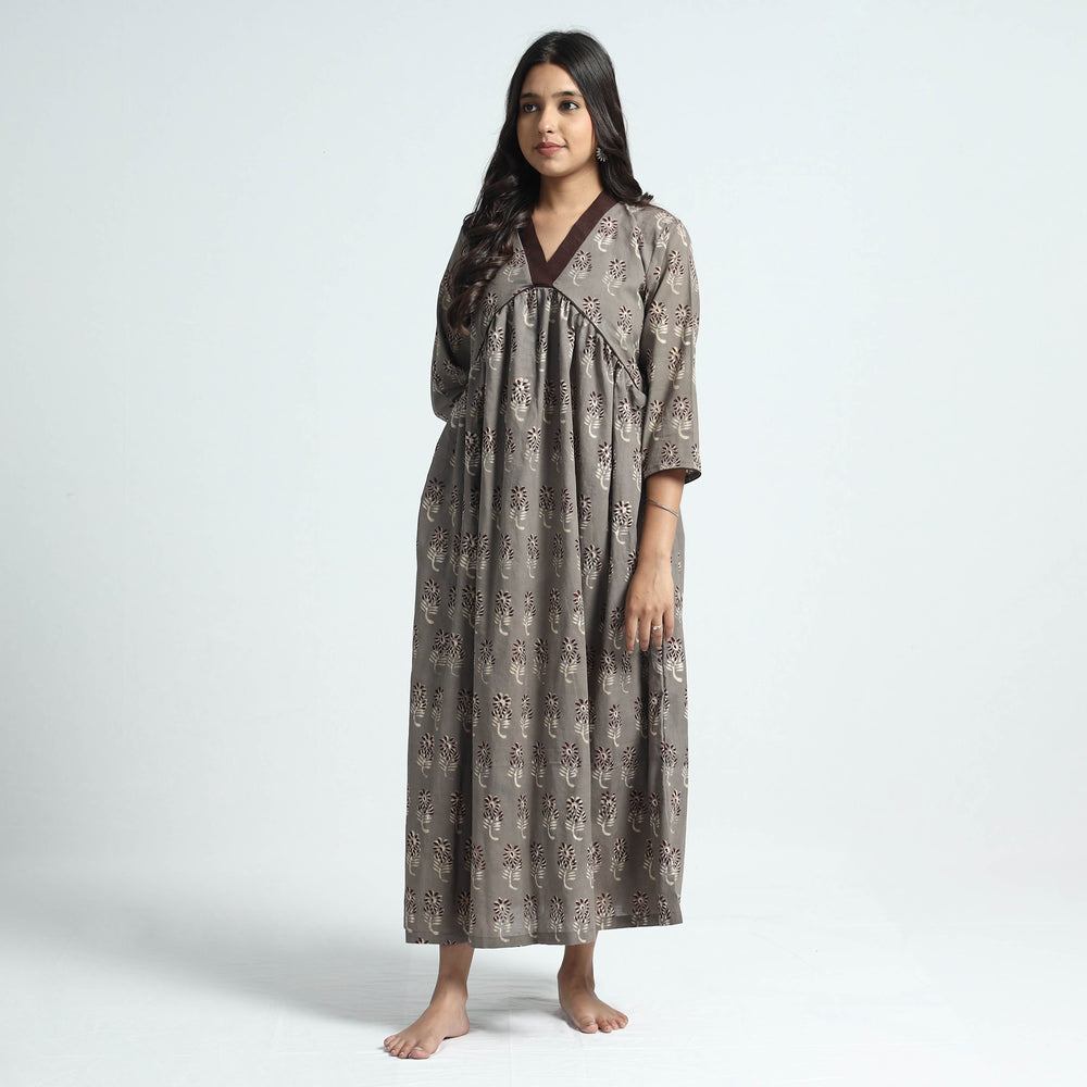 block printed cotton dress