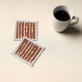 Brown Handmade Cotton Coasters (Set of 2)